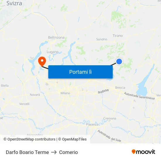 Darfo Boario Terme to Comerio map