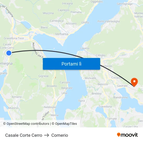 Casale Corte Cerro to Comerio map