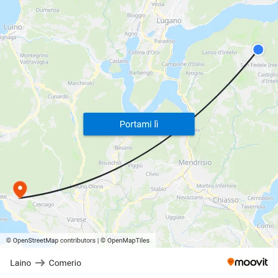 Laino to Comerio map