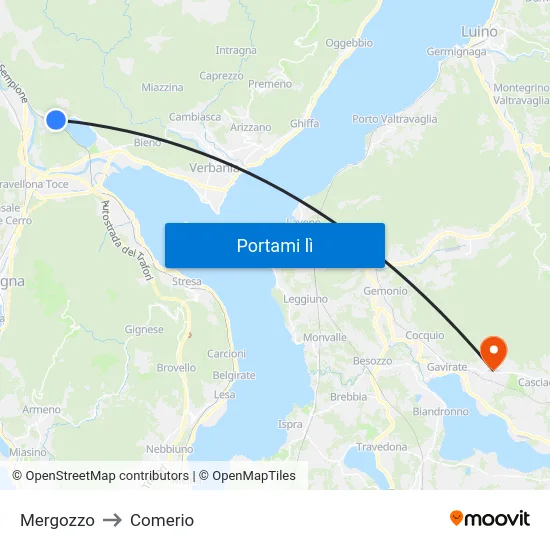 Mergozzo to Comerio map