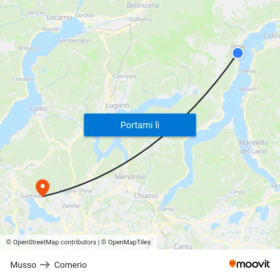 Musso to Comerio map
