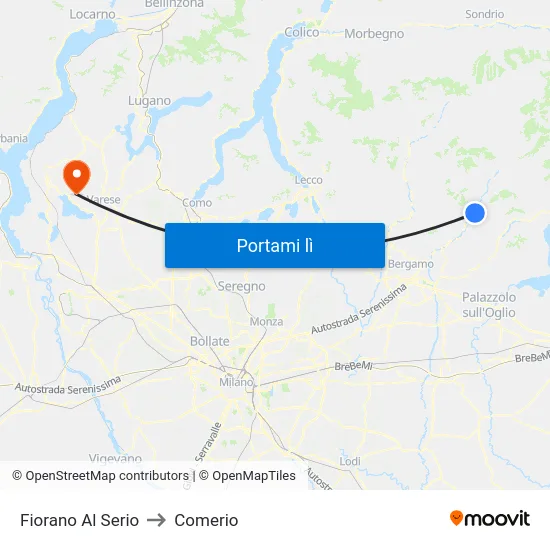 Fiorano Al Serio to Comerio map
