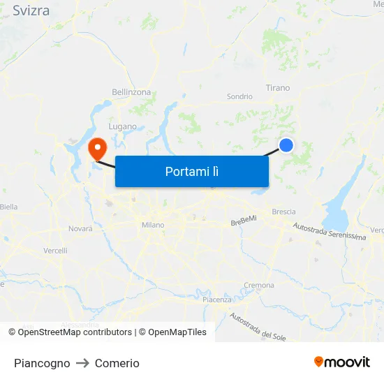 Piancogno to Comerio map