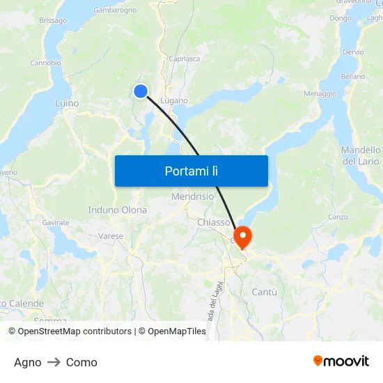 Agno to Como map