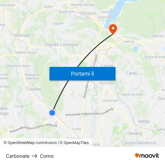 Carbonate to Como map
