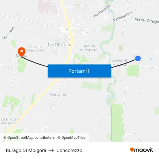 Burago Di Molgora to Concorezzo map