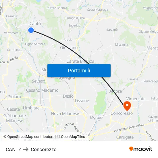 CANT? to Concorezzo map