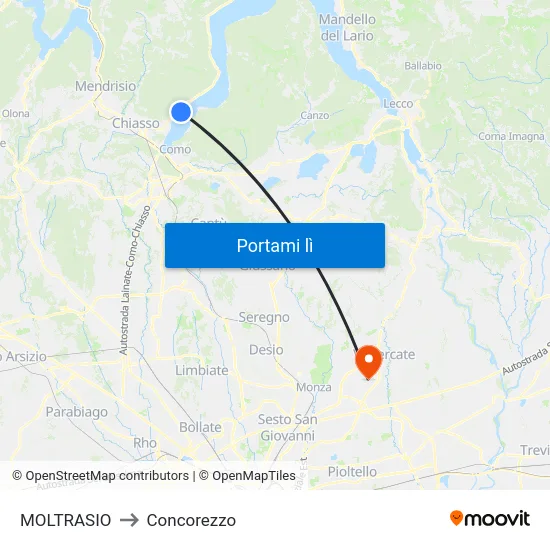 MOLTRASIO to Concorezzo map