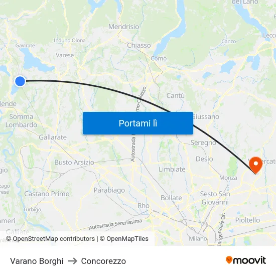 Varano Borghi to Concorezzo map