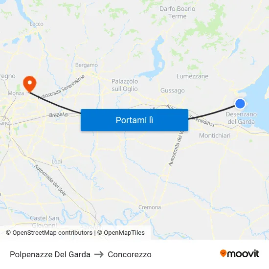 Polpenazze Del Garda to Concorezzo map