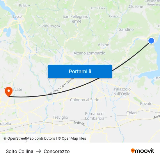 Solto Collina to Concorezzo map