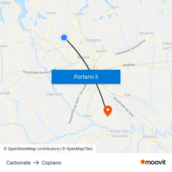 Carbonate to Copiano map
