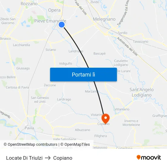 Locate Di Triulzi to Copiano map