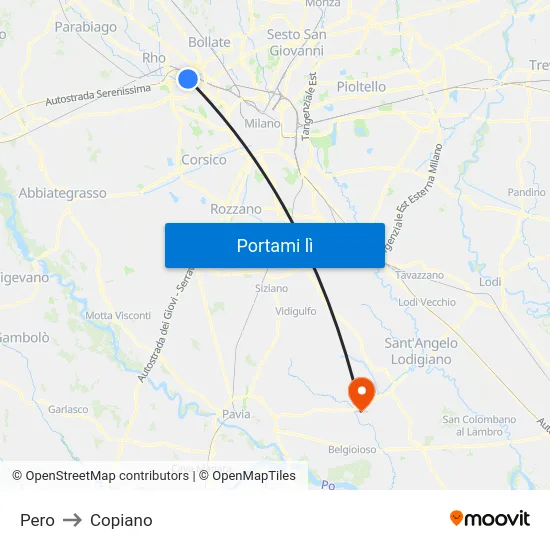Pero to Copiano map