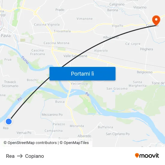 Rea to Copiano map