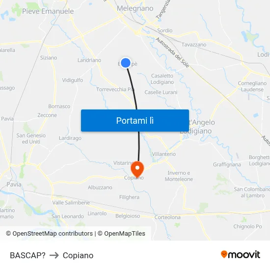 BASCAP? to Copiano map