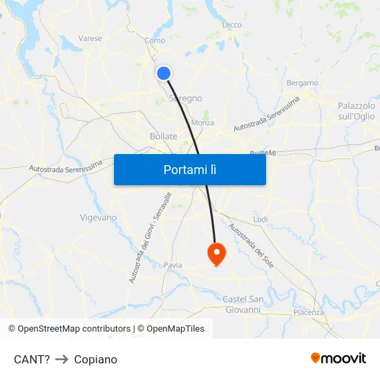 CANT? to Copiano map