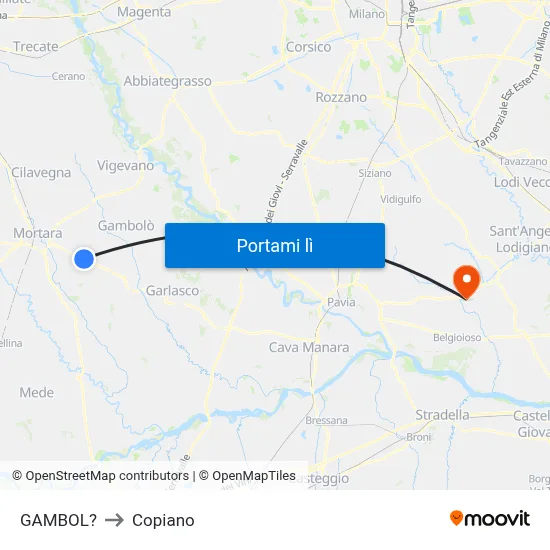GAMBOL? to Copiano map