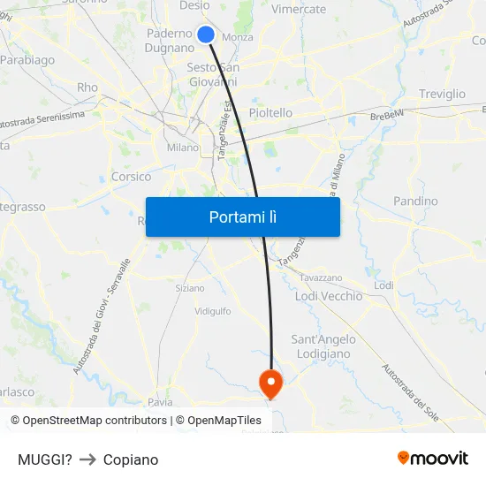 MUGGI? to Copiano map