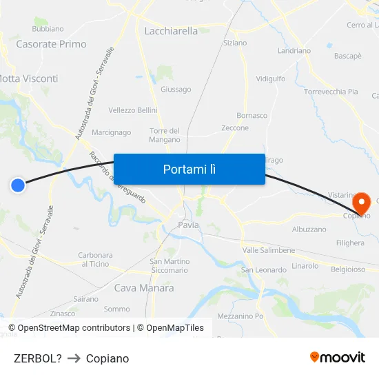 ZERBOL? to Copiano map
