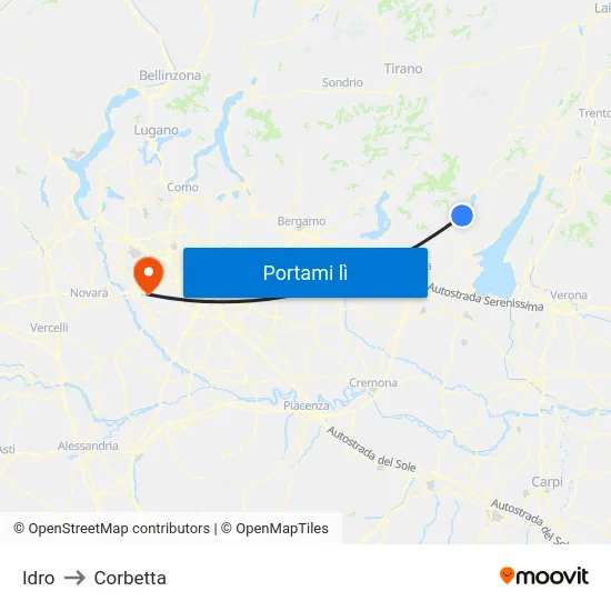 Idro to Corbetta map