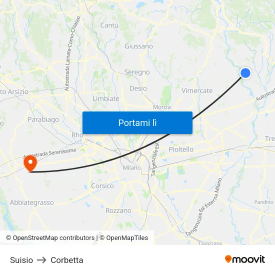 Suisio to Corbetta map