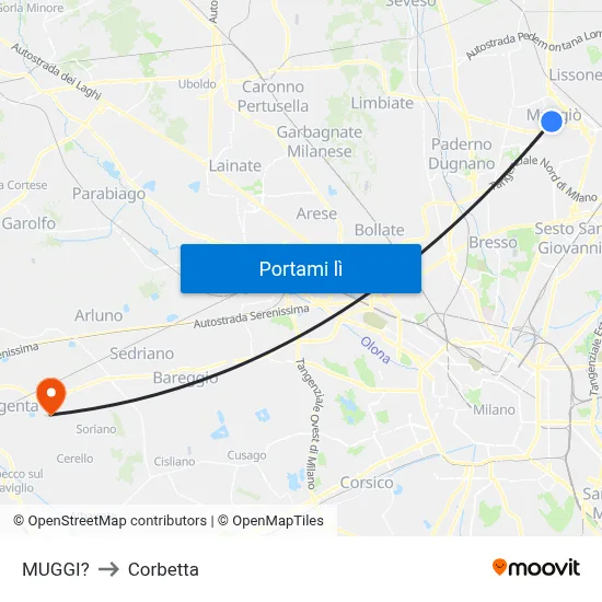 MUGGI? to Corbetta map
