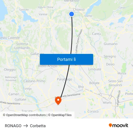 RONAGO to Corbetta map