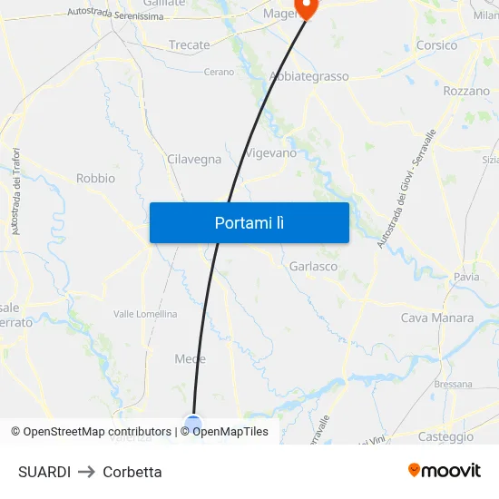 SUARDI to Corbetta map
