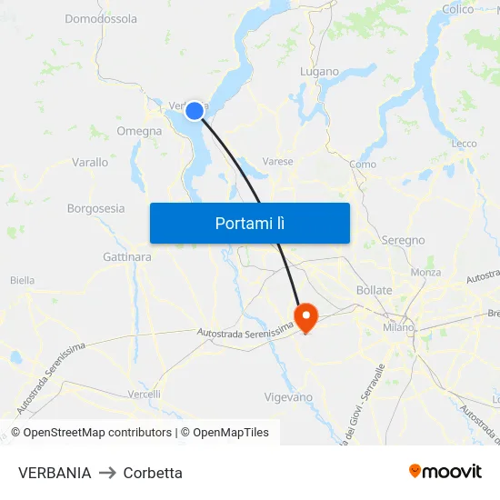 VERBANIA to Corbetta map