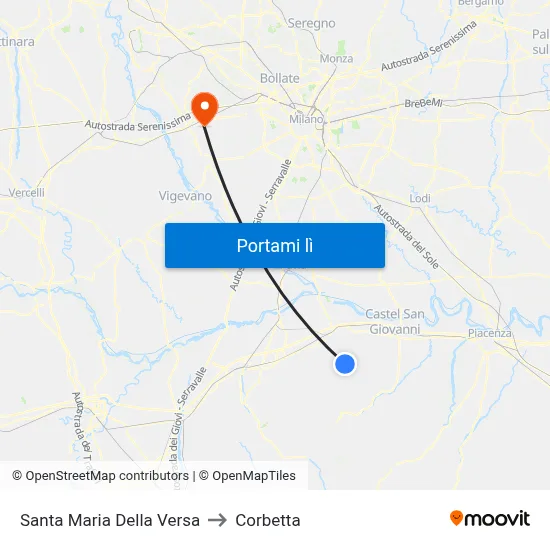 Santa Maria Della Versa to Corbetta map
