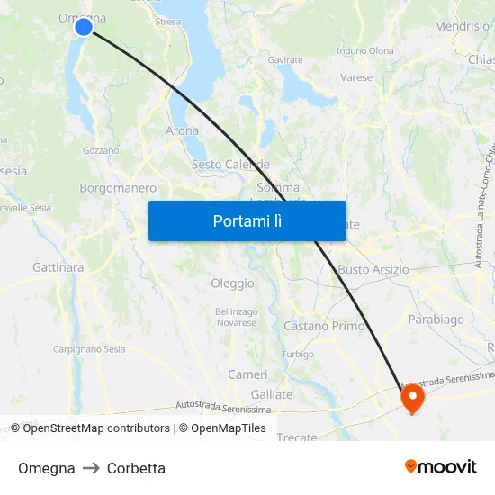 Omegna to Corbetta map