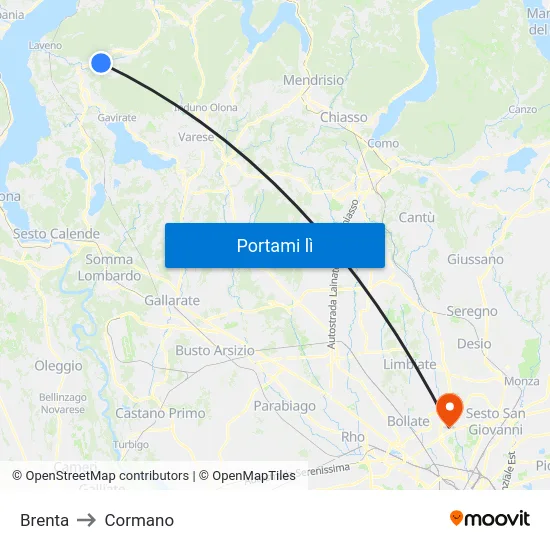 Brenta to Cormano map