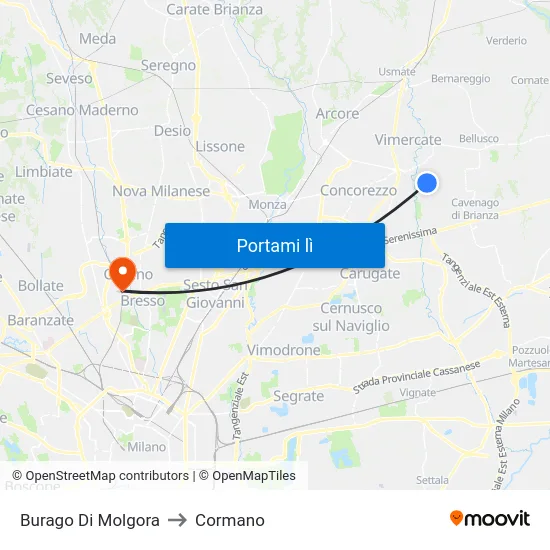 Burago Di Molgora to Cormano map