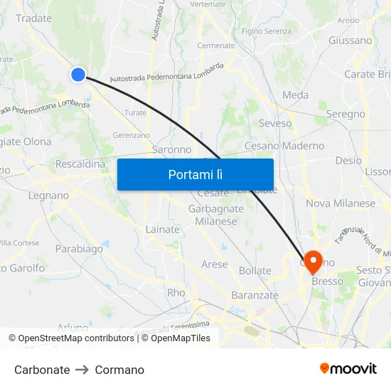 Carbonate to Cormano map