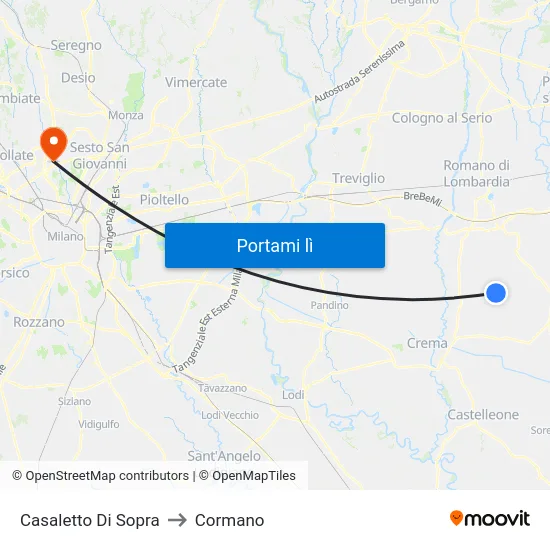 Casaletto Di Sopra to Cormano map
