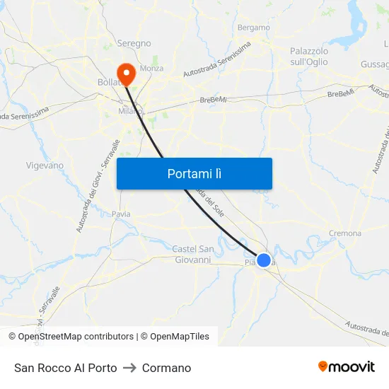 San Rocco Al Porto to Cormano map