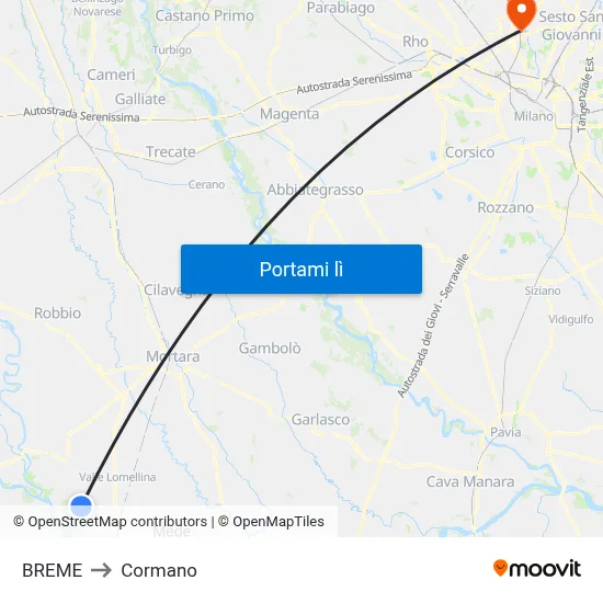 BREME to Cormano map