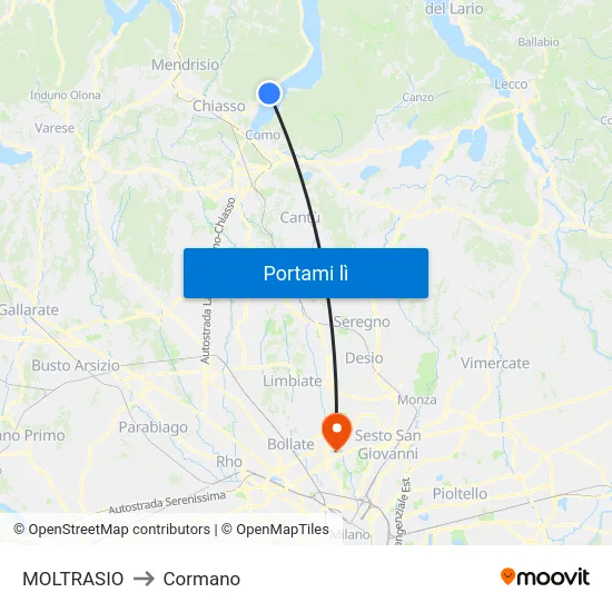 MOLTRASIO to Cormano map
