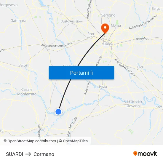 SUARDI to Cormano map