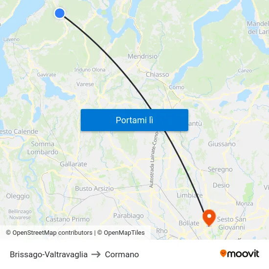 Brissago-Valtravaglia to Cormano map