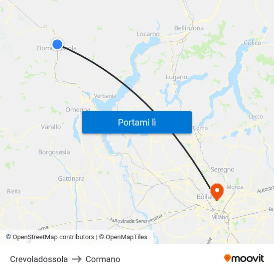 Crevoladossola to Cormano map