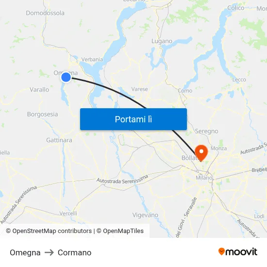 Omegna to Cormano map