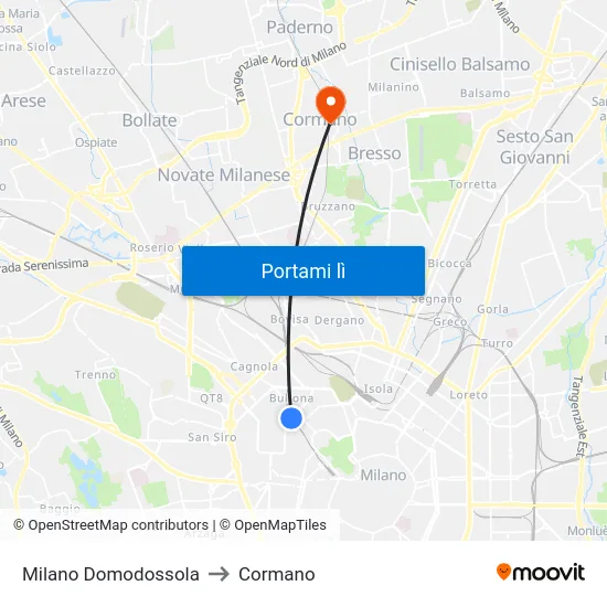 Milano Domodossola to Cormano map