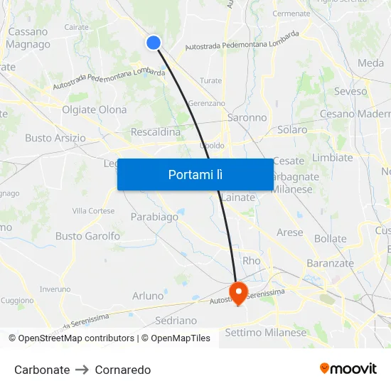Carbonate to Cornaredo map