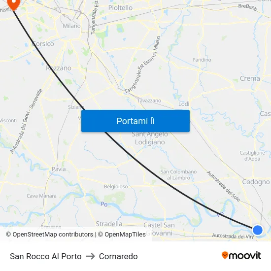 San Rocco Al Porto to Cornaredo map