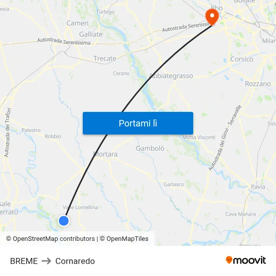 BREME to Cornaredo map