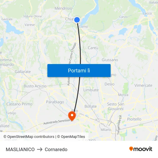 MASLIANICO to Cornaredo map