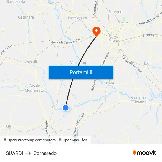 SUARDI to Cornaredo map