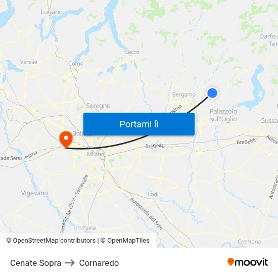 Cenate Sopra to Cornaredo map